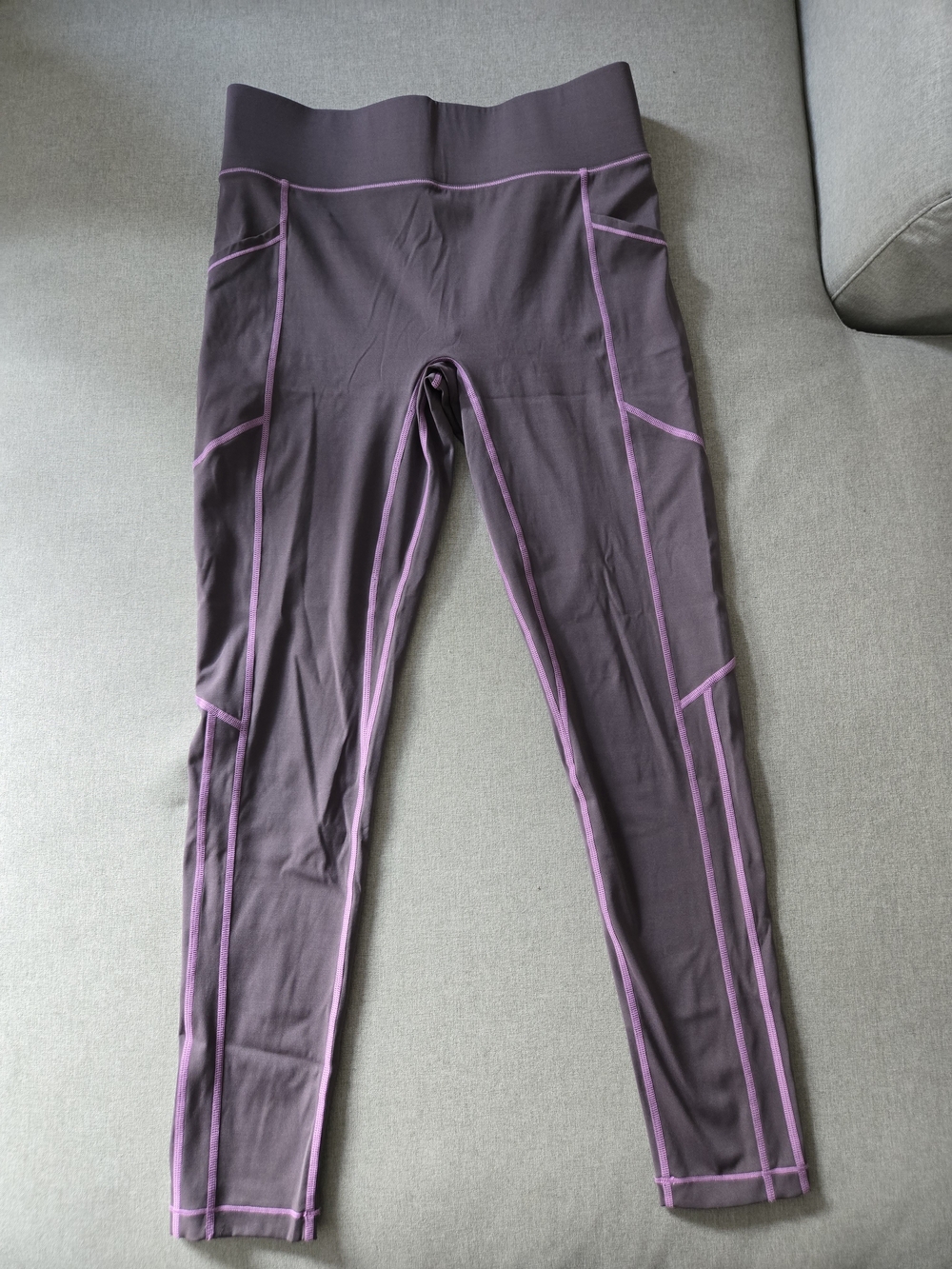 All Access Purple Leggings with Contrast Stitching